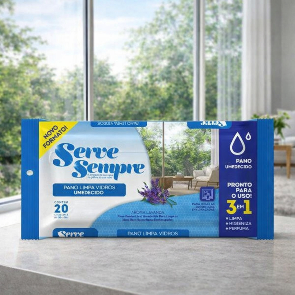 Pano Limpa Vidros Umedecido