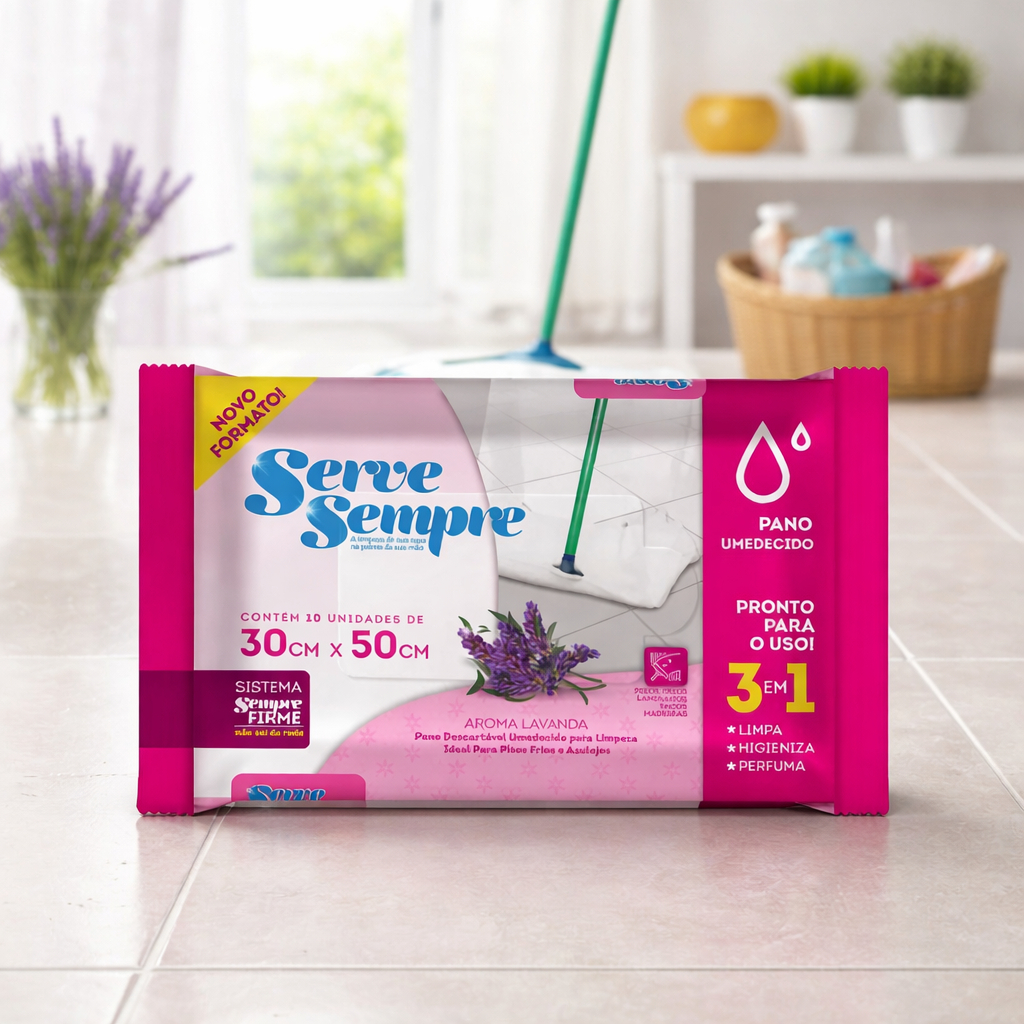 Pano de Limpeza de Pisos Umedecido